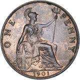 1901 Penny - Victoria British Bronze Coin - Superb