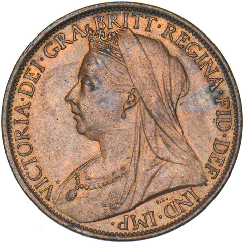1901 Penny - Victoria British Bronze Coin - Very Nice