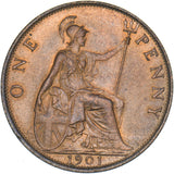 1901 Penny - Victoria British Bronze Coin - Very Nice
