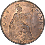 1901 Penny - Victoria British Bronze Coin - Superb