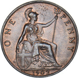 1902 Penny - Edward VII British Bronze Coin - Superb