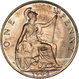 1902 Penny - Edward VII British Bronze Coin - Superb