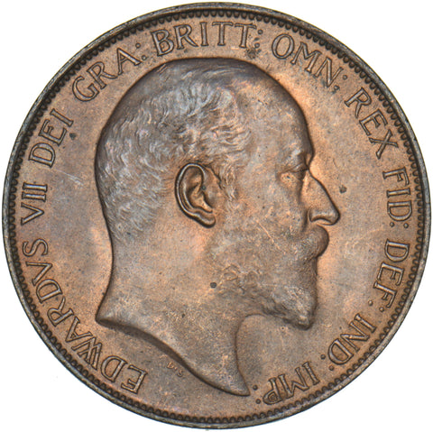 1903 Penny - Edward VII British Bronze Coin - Superb