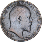 1903 Penny (Open 3) - Edward VII British Bronze Coin