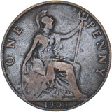 1903 Penny (Open 3) - Edward VII British Bronze Coin