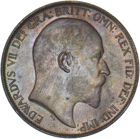 1903 Penny - Edward VII British Bronze Coin - Very Nice