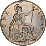 1904 Penny - Edward VII British Bronze Coin - Superb