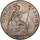 1904 Penny - Edward VII British Bronze Coin - Superb