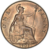 1905 Penny - Edward VII British Bronze Coin - Superb