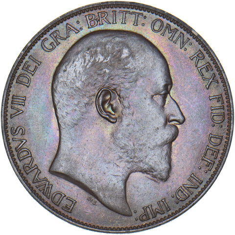 1905 Penny - Edward VII British Bronze Coin - Superb
