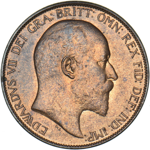 1906 Penny - Edward VII British Bronze Coin - Superb