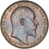 1907 Penny - Edward VII British Bronze Coin - Very Nice