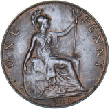1907 Penny - Edward VII British Bronze Coin - Very Nice