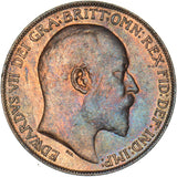 1908 Penny - Edward VII British Bronze Coin - Very Nice