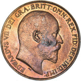1908 Penny - Edward VII British Bronze Coin - Very Nice