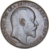 1909 Penny - Edward VII British Bronze Coin - Very Nice