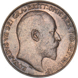 1910 Penny - Edward VII British Bronze Coin - Very Nice