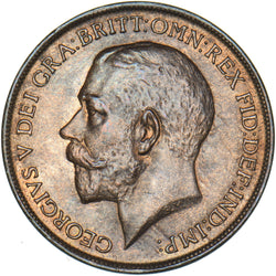 1911 Penny - George V British Bronze Coin - Superb