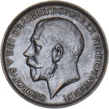 1912 H Penny - George V British Bronze Coin - Very Nice