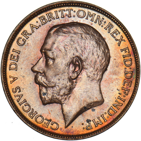 1912 Penny - George V British Bronze Coin - Superb