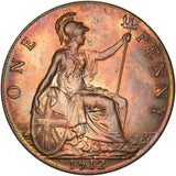 1912 Penny - George V British Bronze Coin - Superb