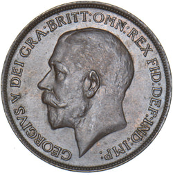 1913 Penny - George V British Bronze Coin - Very Nice