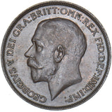 1913 Penny - George V British Bronze Coin - Very Nice