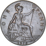 1913 Penny - George V British Bronze Coin - Very Nice