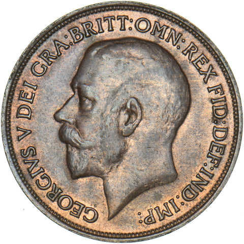 1914 Penny - George V British Bronze Coin - Very Nice