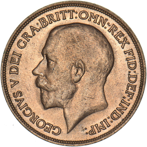 1915 Penny - George V British Bronze Coin - Very Nice