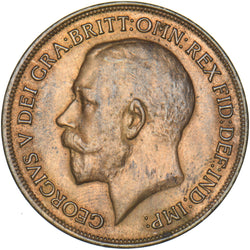 1916 Penny - George V British Bronze Coin - Very Nice