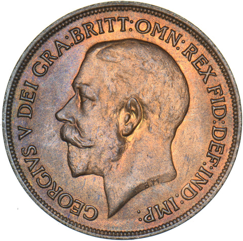1916 Penny (Recessed ear) - George V British Bronze Coin - Superb