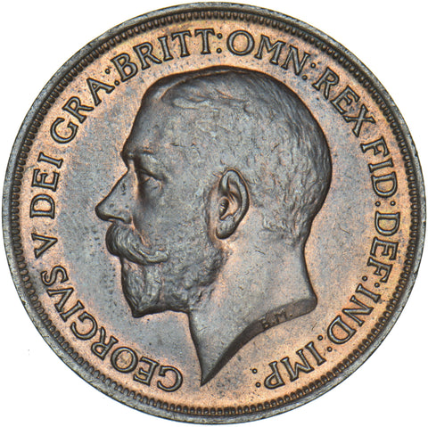 1917 Penny - George V British Bronze Coin - Superb
