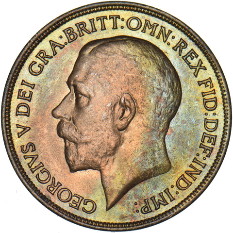 1918 Penny - George V British Bronze Coin - Superb