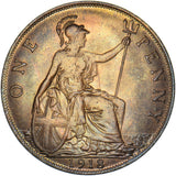 1918 Penny - George V British Bronze Coin - Superb