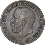 1918 H Penny - George V British Bronze Coin - Nice