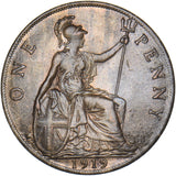 1919 Penny - George V British Bronze Coin - Very Nice