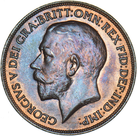 1919 Penny - George V British Bronze Coin - Superb