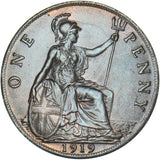 1919 Penny - George V British Bronze Coin - Superb