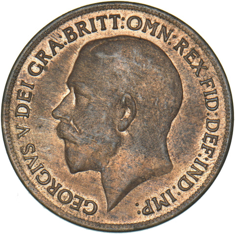 1919 Penny - George V British Bronze Coin - Very Nice