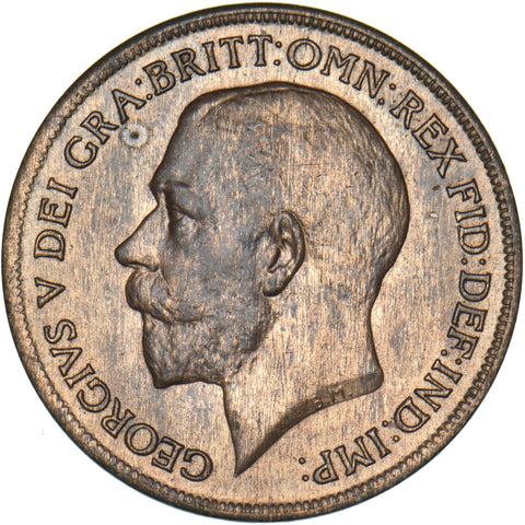 1920 Penny - George V British Bronze Coin - Very Nice