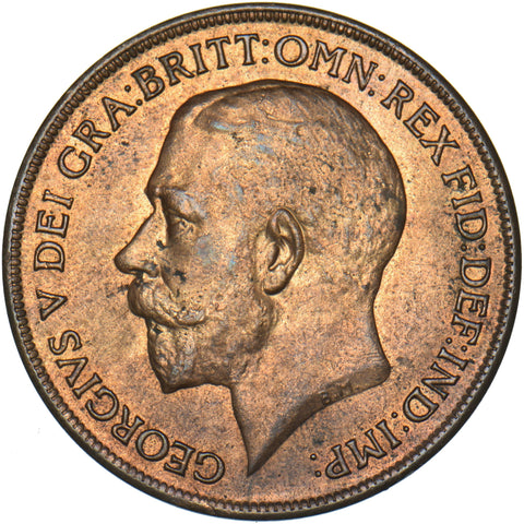 1921 Penny - George V British Bronze Coin - Superb