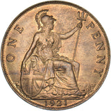 1921 Penny - George V British Bronze Coin - Superb
