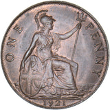 1921 Penny - George V British Bronze Coin - Superb