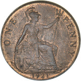 1921 Penny - George V British Bronze Coin - Very Nice