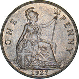 1927 Penny - George V British Bronze Coin - Superb