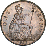 1927 Penny - George V British Bronze Coin - Superb