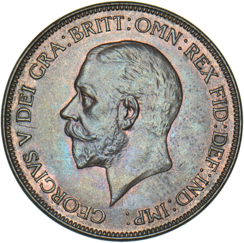 1928 Penny - George V British Bronze Coin - Superb
