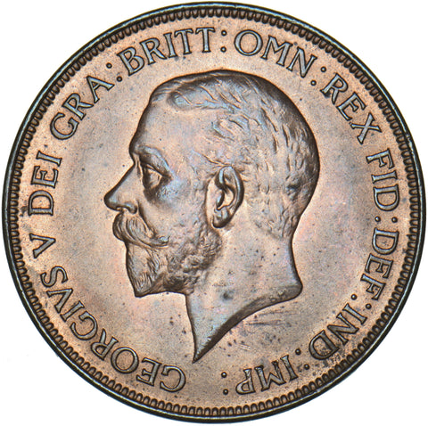 1928 Penny - George V British Bronze Coin - Superb