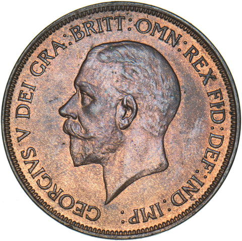 1928 Penny - George V British Bronze Coin - Superb